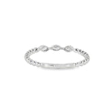 14k White Gold 0.15 ctw Bead Women's Diamond Wedding Band