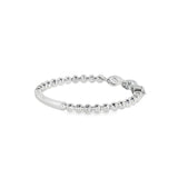 14k White Gold 0.15 ctw Bead Women's Diamond Wedding Band
