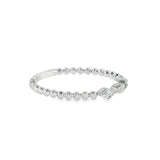 14k White Gold 0.15 ctw Bead Women's Diamond Wedding Band