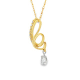 14k Yellow Gold 0.25 ctw Free Form Diamond Pendant