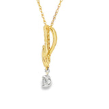 14k Yellow Gold 0.25 ctw Free Form Diamond Pendant