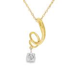 14k Yellow Gold 0.25 ctw Free Form Diamond Pendant