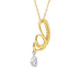 14k Yellow Gold 0.25 ctw Free Form Diamond Pendant
