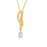 14k Yellow Gold 0.25 ctw Free Form Diamond Pendant