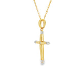 14k Yellow Gold 0.06 ctw Cross Diamond Necklace