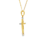 14k Yellow Gold 0.06 ctw Cross Diamond Necklace
