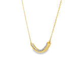 14k Yellow Gold 0.10 ctw Curved Bar Diamond Necklace
