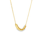 14k Yellow Gold 0.10 ctw Curved Bar Diamond Necklace