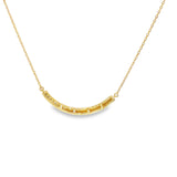 14k Yellow Gold 0.10 ctw Curved Bar Diamond Necklace