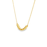 14k Yellow Gold 0.10 ctw Curved Bar Diamond Necklace