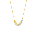 14k Yellow Gold 0.10 ctw Curved Bar Diamond Necklace