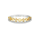 14k Two-tone 0.16 ctw Vintage Inspired Women's Diamond Ring