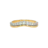 14k Two-tone 0.30 ctw Curved Women's Diamond Wedding Band