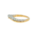 14k Two-tone 0.30 ctw Curved Women's Diamond Wedding Band