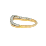 14k Two-tone 0.30 ctw Curved Women's Diamond Wedding Band