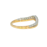 14k Two-tone 0.30 ctw Curved Women's Diamond Wedding Band