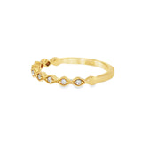 14k Yellow Gold 0.08 ctw Vintage Inspired Women's Diamond Wedding Band