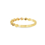 14k Yellow Gold 0.08 ctw Vintage Inspired Women's Diamond Wedding Band