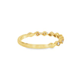 14k Yellow Gold 0.08 ctw Vintage Inspired Women's Diamond Wedding Band