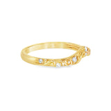 14k Yellow Gold 0.09 ctw Vintage Inspired Women's Diamond Wedding Band
