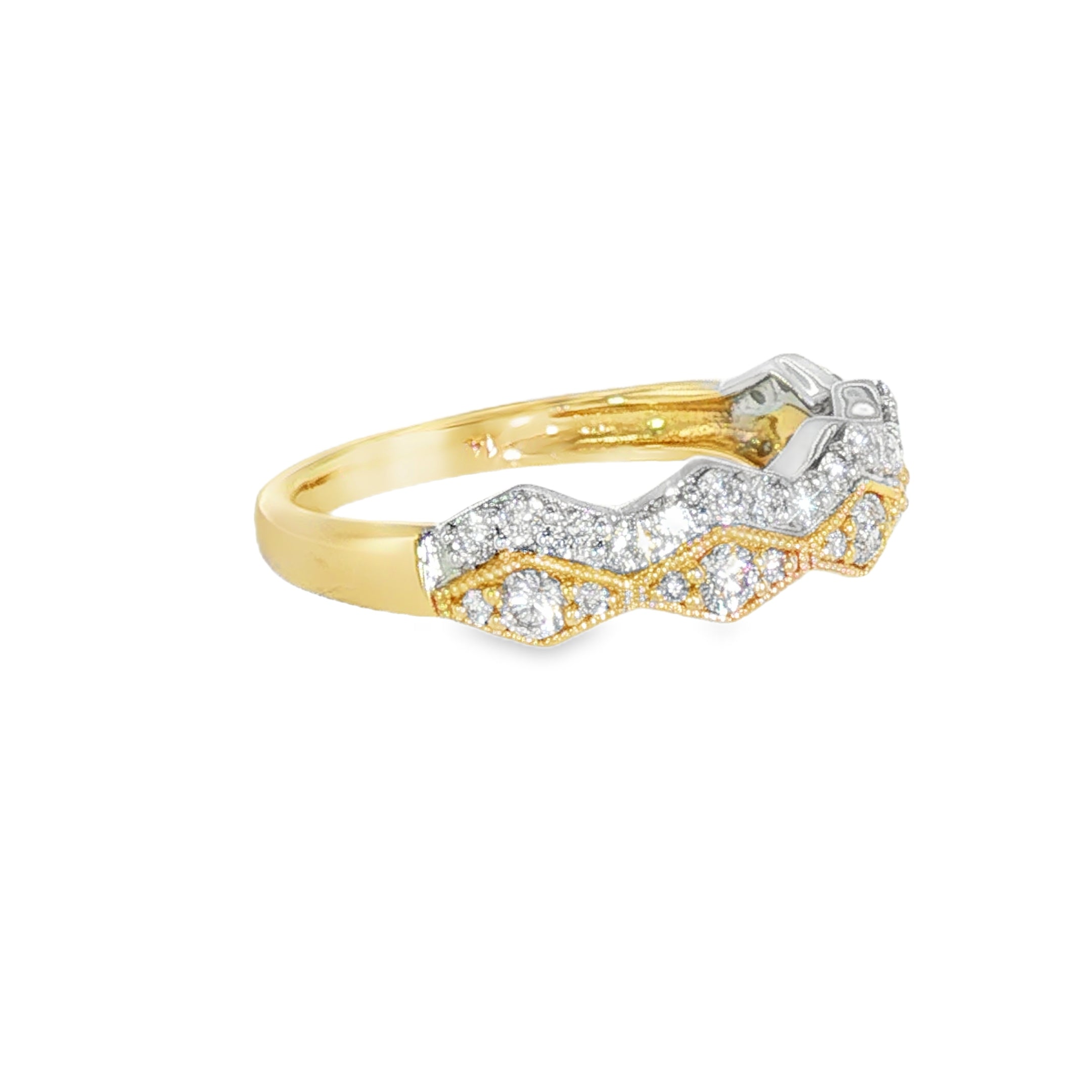 14k Two-tone 0.50 ctw Geometric Women's Diamond Ring