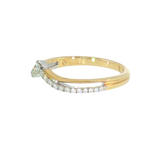 14k Two-tone 0.16 ctw Curved Women's Diamond Wedding Band