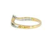 14k Two-tone 0.16 ctw Curved Women's Diamond Wedding Band