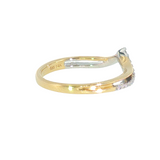 14k Two-tone 0.16 ctw Curved Women's Diamond Wedding Band