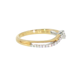 14k Two-tone 0.16 ctw Curved Women's Diamond Wedding Band