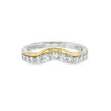 14k Two-tone 0.4 ctw Curved Women's Diamond Wedding Band