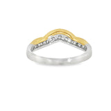 14k Two-tone 0.4 ctw Curved Women's Diamond Wedding Band