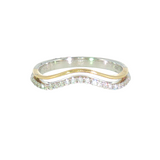 14k Two-tone 0.14 ctw Curved Women's Diamond Wedding Band