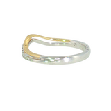 14k Two-tone 0.14 ctw Curved Women's Diamond Wedding Band