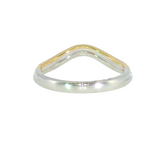 14k Two-tone 0.14 ctw Curved Women's Diamond Wedding Band