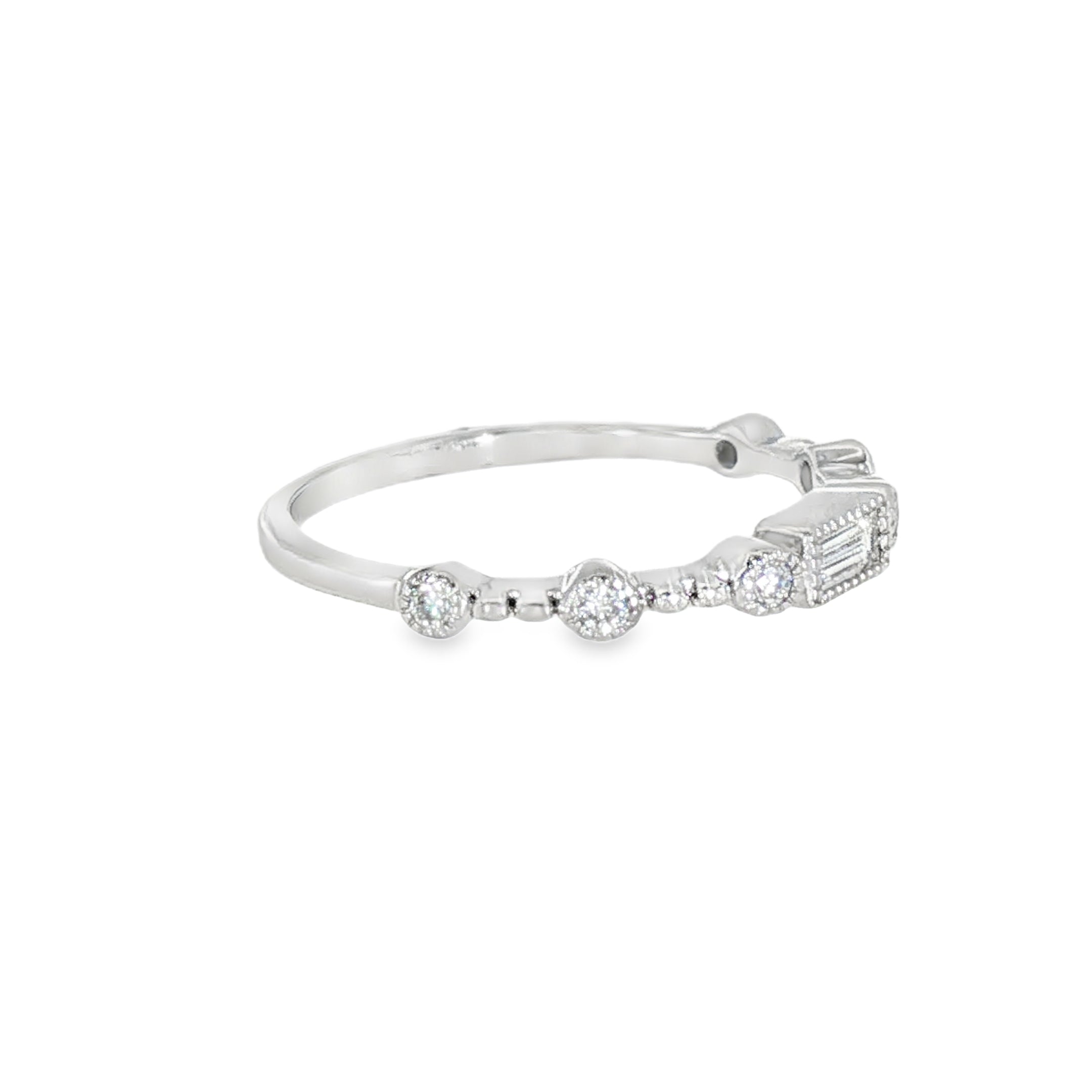 14k White Gold 0.25 ctw Vintage Inspired Women's Diamond Ring