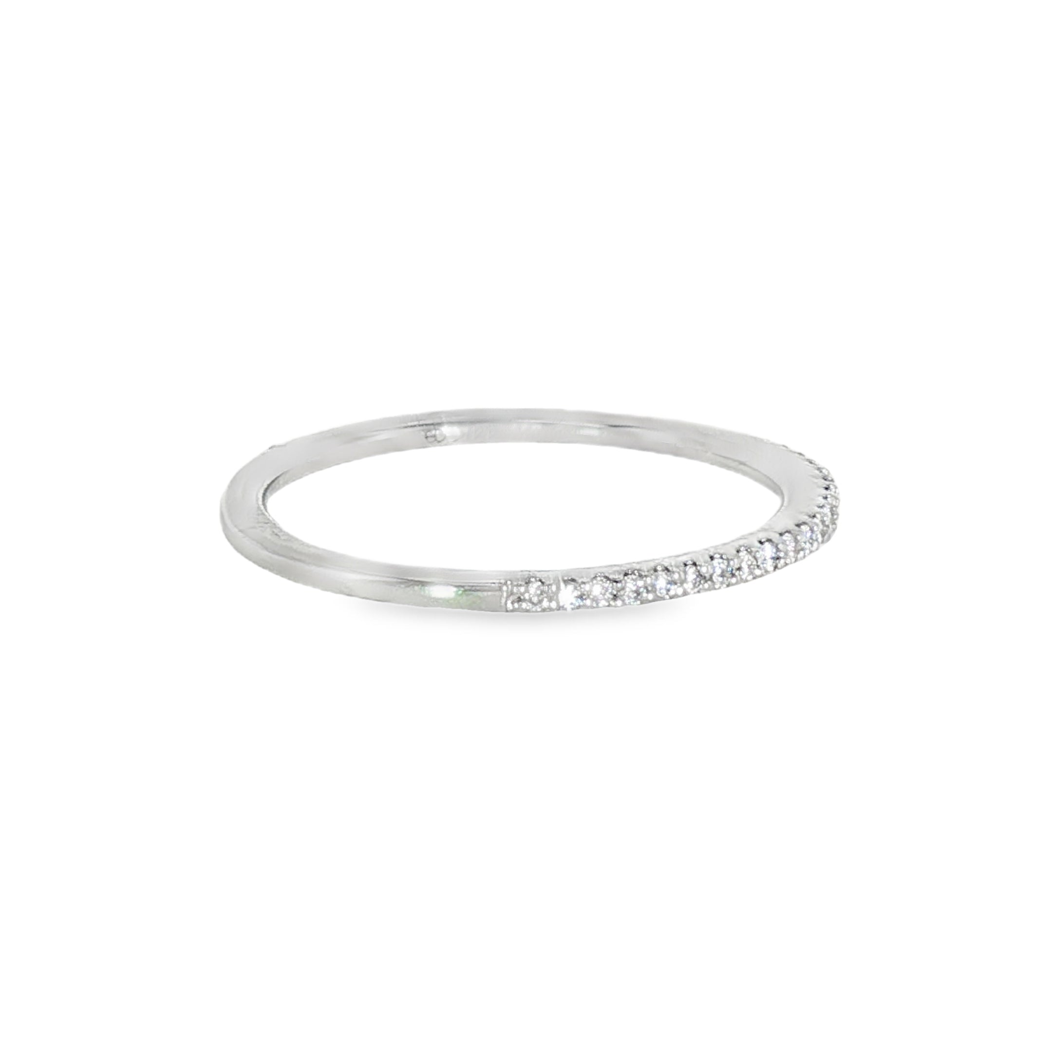 14k White Gold 0.093 ctw Multi-Stone Women's Diamond Wedding Band