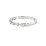 14k White Gold 0.058 ctw Vintage Inspired Women's Diamond Wedding Band