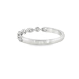 14k White Gold 0.058 ctw Vintage Inspired Women's Diamond Wedding Band