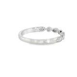 14k White Gold 0.058 ctw Vintage Inspired Women's Diamond Wedding Band