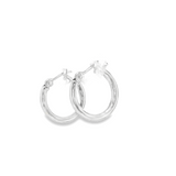 14k White Gold Small Hoop 15mm Earrings