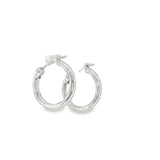 14k White Gold Small Hoop 15mm Earrings