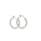 14k White Gold Small Hoop 15mm Earrings