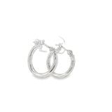 14k White Gold Small Hoop 15mm Earrings