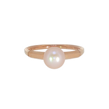 14k Rose Gold Geometric Pearl Ring