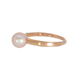 14k Rose Gold Geometric Pearl Ring