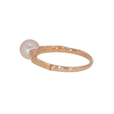 14k Rose Gold Geometric Pearl Ring