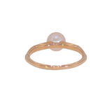 14k Rose Gold Geometric Pearl Ring