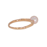 14k Rose Gold Geometric Pearl Ring