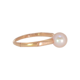 14k Rose Gold Geometric Pearl Ring