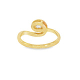 14k Yellow Gold Curved Pearl Ring